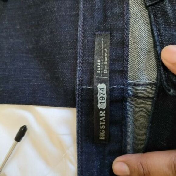 Big Star Blue Dark Wash Sarah Slim Bootcut Size 28P - Picture 4 of 10